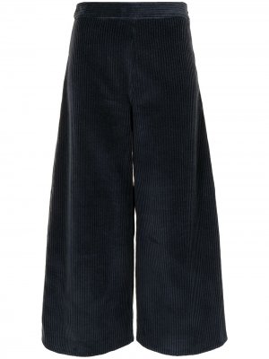 Вельветовые укороченные брюки широкого кроя Sara Lanzi. Цвет: синий