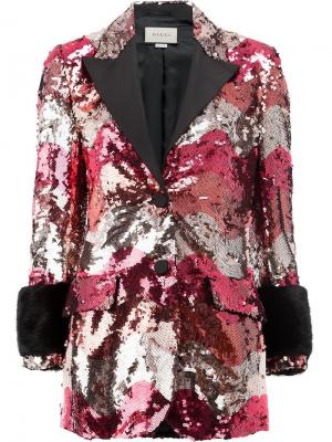 Пиджак с пайетками Gucci. Цвет: розовый и фиолетовый