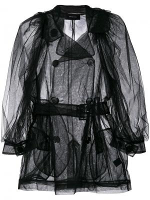 Полупрозрачная куртка с поясом Simone Rocha. Цвет: черный