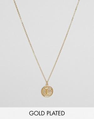 Ожерелье с инициалом L на подвеске Ottoman Hands. Цвет: золотой