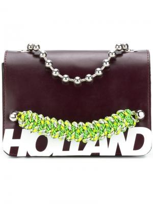 Branded top handle bag House Of Holland. Цвет: коричневый