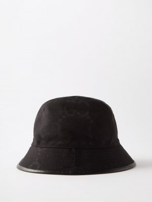 Шляпа-ведро из жаккардовой ткани с узором gg , черный Gucci