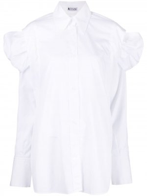 Рубашка оверсайз со сборками Maticevski. Цвет: белый