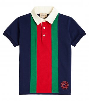 Рубашка-поло из хлопкового джерси web stripe , мультиколор Gucci