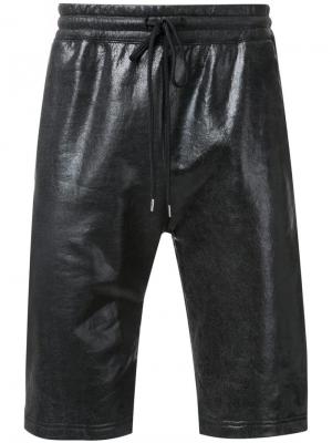 Спортивные шорты с вощеным покрытием Maison Mihara Yasuhiro. Цвет: чёрный