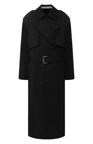 Шерстяное пальто Alexander Wang. Цвет: чёрный