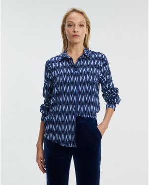 Женская рубашка с длинным рукавом принтом , синий Paz Torras