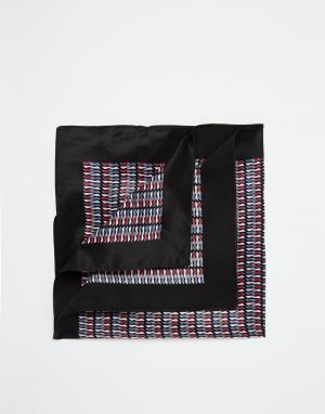 Шелковый платок для пиджака с геометрическим узором Paul Smith. Цвет: темно-синий