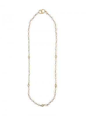 Жемчужное ожерелье со стразами Chanel Vintage. Цвет: металлический