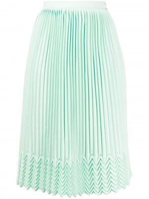 Плиссированная юбка с узором шеврон Marco De Vincenzo. Цвет: зеленый
