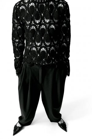 Саржевые брюки зауженного кроя , черный H&M