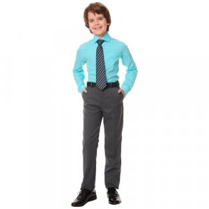 Школьные брюки , классический стиль, карманы, размер 40/152, серый Sky Lake. Цвет: серый