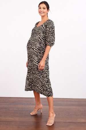 Платье миди для беременных завязанное сзади Next