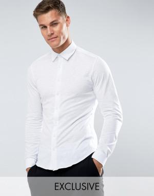 Приталенная трикотажная рубашка -Белый Noak