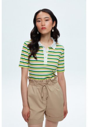 Рубашка-поло FRONT BUTTONED STRIPED , цвет green adL
