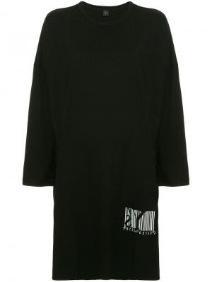Платье-футболка с длинными рукавами Y's. Цвет: черный