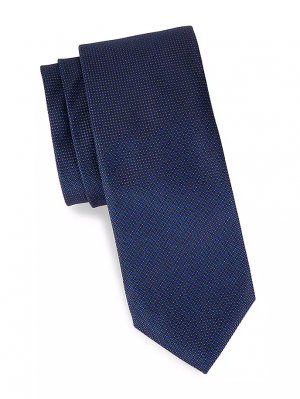 КОЛЛЕКЦИЯ Шелковый галстук в квадратный горошек , темно-синий Saks Fifth Avenue