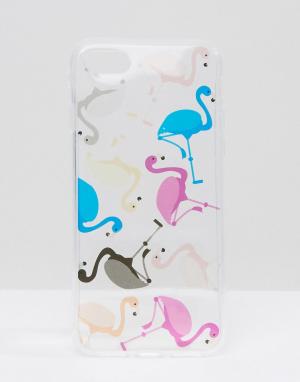 Чехол для iPhone 7 с фламинго Signature. Цвет: мульти