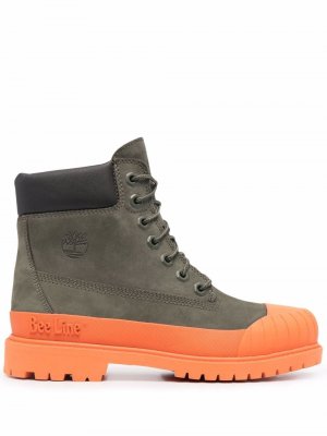 TIMBERLAND x BEE LINE Boots with Rubber Toe Woman. Цвет: зеленый