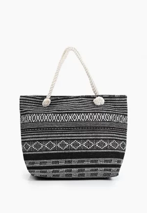 Пляжная сумка женская BAG-46-003, черно-белый Rosedena. Цвет: черный; белый