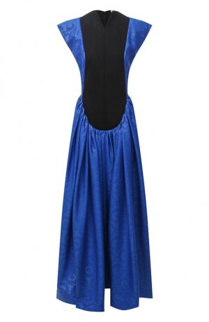 Платье из хлопка и шерсти Loewe. Цвет: синий