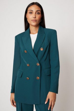 Миниатюрный пиджак в стиле милитари с роговыми пуговицами, зеленый Wallis