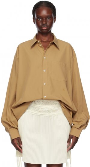 Светло-коричневая рубашка оверсайз , цвет Trench Helmut Lang