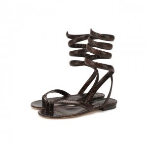 Кожаные сандалии Bottega Veneta. Цвет: коричневый