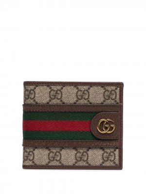 Бумажник Ophidia с узором GG Supreme Gucci. Цвет: коричневый