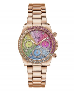 Женские кварцевые часы с браслетом из нержавеющей стали цвета розового золота, 38 мм GUESS, золотой Guess