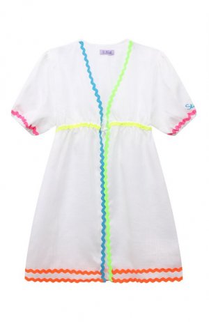 Льняное платье MC2 Saint Barth. Цвет: белый