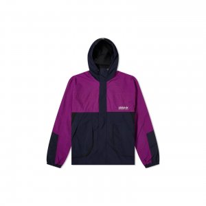 Originals Adicolor Tricolor Trefoil Embroidered Zip Hoodie Jacket Men Purple H09047 Adidas