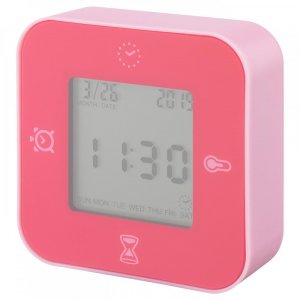 ИКЕА ЛЁТТОРП часы термометр будильник розовый IKEA