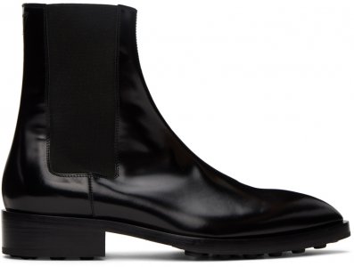 Черные ботинки челси с острым носком Jil Sander