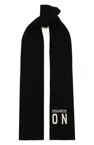 Шерстяной шарф Dsquared2. Цвет: чёрный