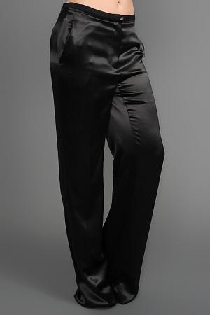 Черные атласные брюки