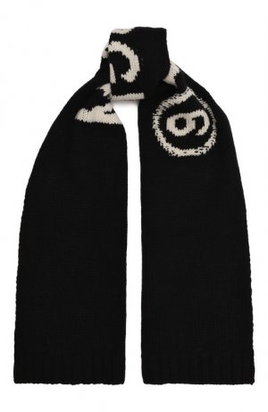Шерстяной шарф MM6. Цвет: чёрный