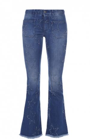 Укороченные расклешенные джинсы с бахромой Stella McCartney. Цвет: синий