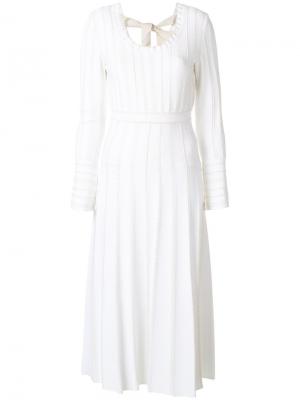 Платье миди с поясом Fendi. Цвет: белый