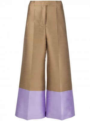 Укороченные брюки широкого кроя Pt01. Цвет: коричневый