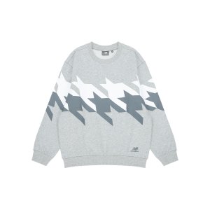 Printed Pullover Long Sleeve Loose Fit Sweatshirt Unisex Tops Light-Grey 5CC37253-MGR New Balance