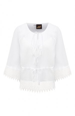 Хлопковая блузка x Paulas Ibiza Loewe. Цвет: белый