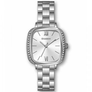 Наручные часы 12720-1, серебряный, белый Guardo. Цвет: серебристый/белый