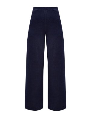 Свободные брюки из льняной ткани с эластичным поясом GRAN SASSO. Цвет: синий
