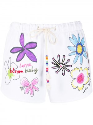 Спортивные шорты с цветочной вышивкой Mira Mikati. Цвет: белый