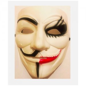 Карнавальная маска Гай Фокс (Анонимус), Он+Она СмеХторг. Цвет: белый