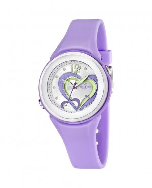 K5576/4 Модные фиолетовые женские часы из каучука , фиолетовый Calypso