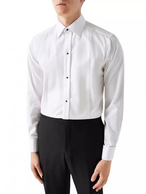 Деловая рубашка в полоску с блестками современного кроя , белый Eton