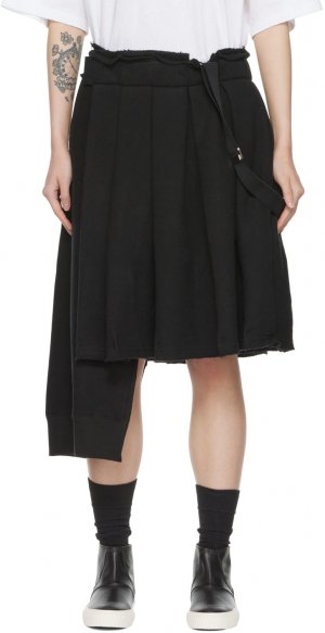 Черная юбка-миди со складками Regulation Yohji Yamamoto