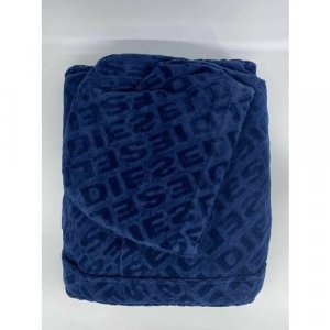 Халат , длинный рукав, банный халат, капюшон, размер L/XL, синий DIESEL. Цвет: синий